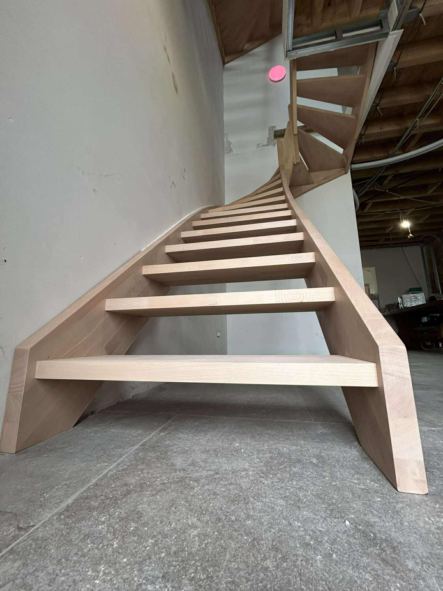 Escalier double quart tournant
